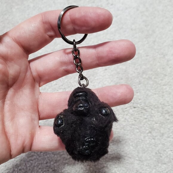 KIPLING Monkey Keychain Purse Bag Charm Chain Gorilla Furry Collector Black - Picture 1 of 4
